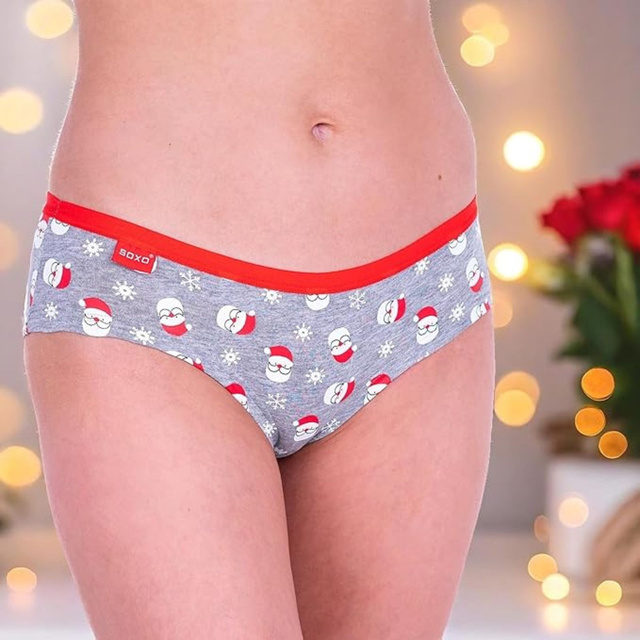 4x SOXO Hipster-Höschen für Damen Weihnachtsslip zu Weihnachten, ein perfektes Geschenk für sie