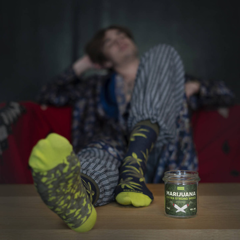 1 Paar lustige grüne Socken  in einem Glas | Damen-/Herrensocken | SOXO