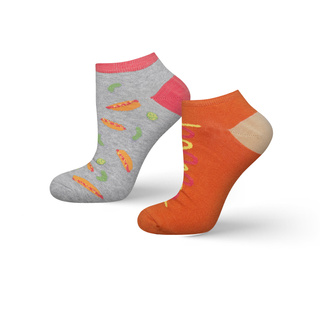 Kurze Socken mit Hotdog-Motiv
