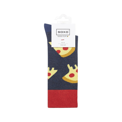 SOXO Set 4 Herrensocken in der Pizzabox | Geschenkbox