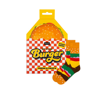 Socken mit Burger-Motiv