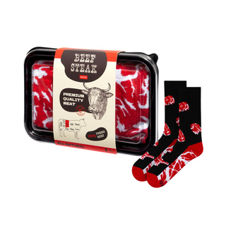 Socken mit Steak-Motiv