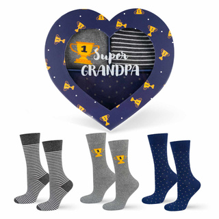 Socken mit Super Opa-Motiv 3er-Pack