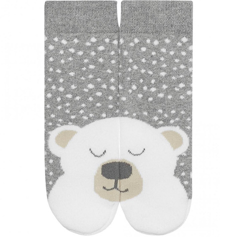 Grau Set 3x Kinder Socken SOXO mit Haustieren warm Frottee