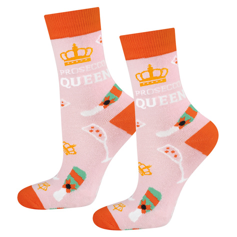 Bunte set 2x Frauensocken SOXO GOOD STUFF Prosecco und Aperitifi n der Geschenkflasche