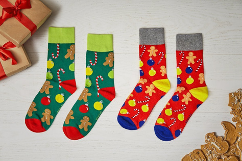 1 Paare von lustigen Socken mit Weihnachtenmotive | Herrensocken | SOXO