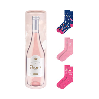 Socken mit Prosecco-Motiv 3er-Pack