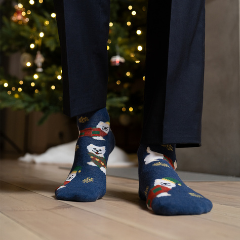 Set Soxo Herren- und Damen-Socken und Christbaumkugeln