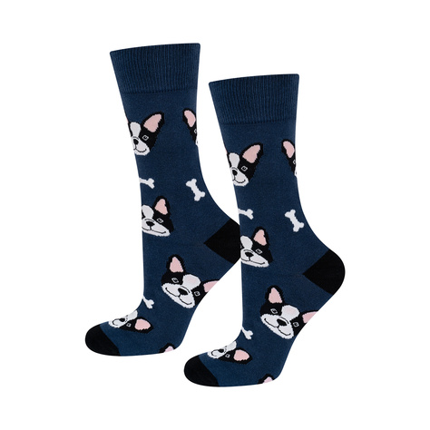 1 Paar von lustigen Socken mit Hundmotiv in einzigartiger Verpackung | Damen-/Herrensocken | SOXO