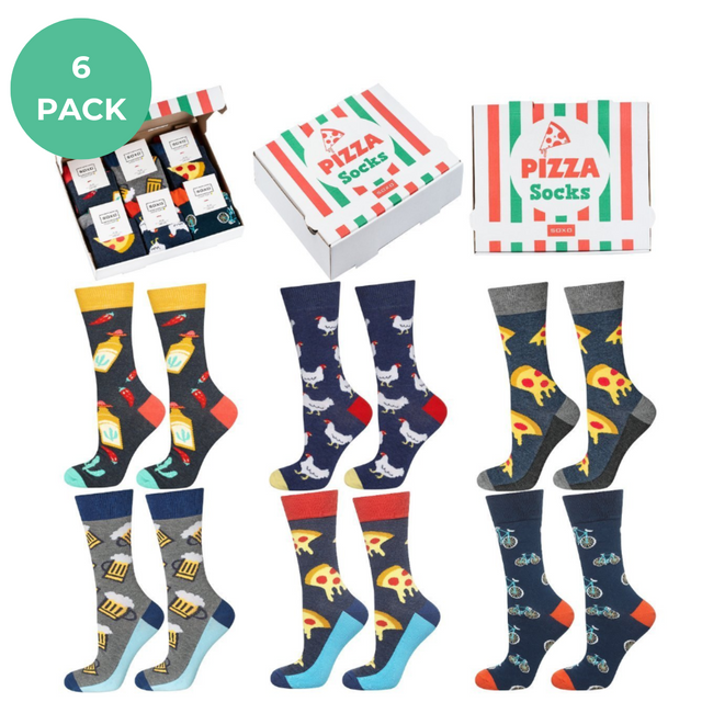 Socken mit Pizza-Motiv 6er-Pack