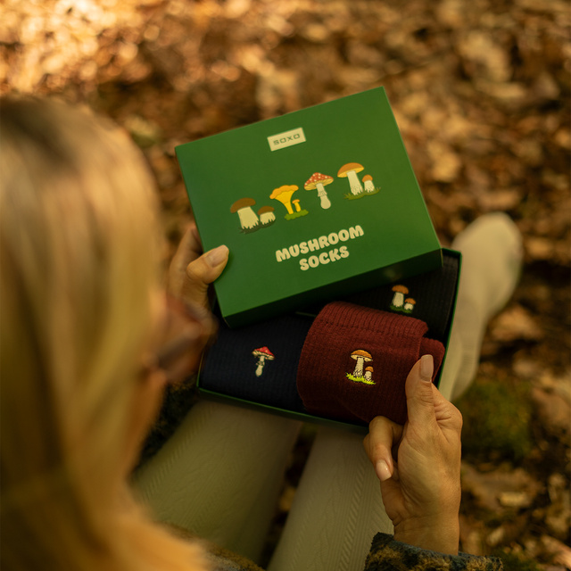 Socken mit Pilz-Motiv 4er-Pack