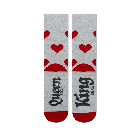 1 Paar von lustige Socken mit König und Königin Motiv in einzigartiger Verpackung zum Valentinstag | Herrensocken | SOXO