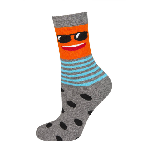 Kindersocken SOXO glückliche Gesichter warm Frottee