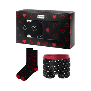 Set mit 1x lustigen Herrensocken + 1x Boxershorts für Valentinstag in einzigartiger Verpackung | SOXO