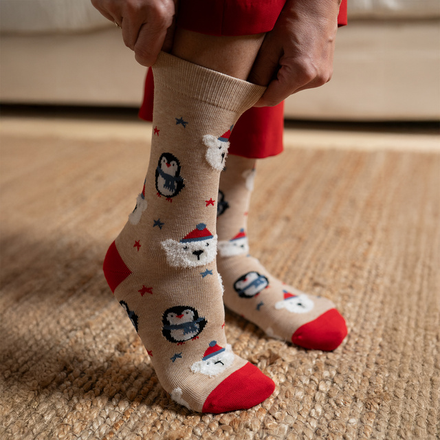 Socken mit Weihnachts-Motiv