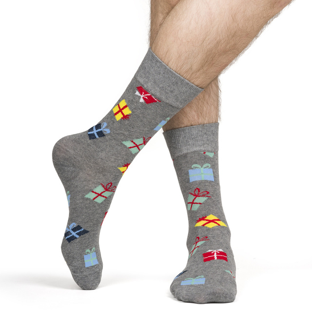 4 Paar von lustigen Socken mit Weihnachtsmotiv in einzigartiger Verpackung | Herrensocken | SOXO