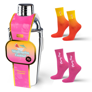 2 Paar von lustigen Socken mit Shaker Motiv in einzigartiger Verpackung | Damensocken | SOXO