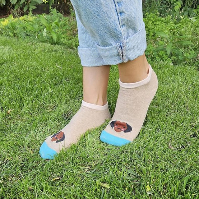 Set mit 5x Kurze Damensocken | Hundmotiv | SOXO