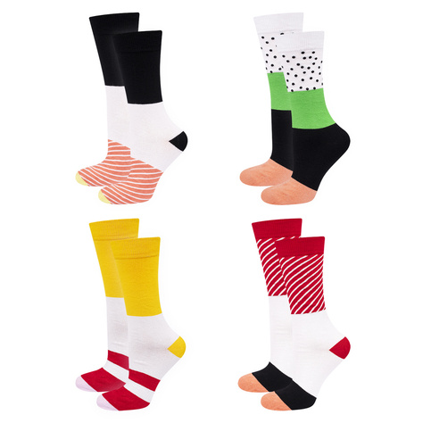 4 Paar von lustigen Socken mit Sushimotiv in einzigartiger Verpackung | Damen-/Herensocken | SOXO