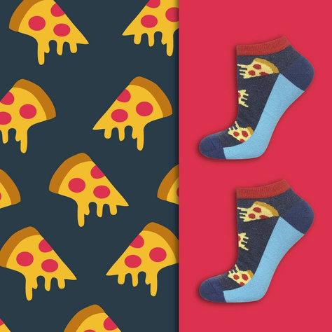 Set mit 2x lustigen Kurze Herrensocken Hamburger + Pizza  | SOXO 