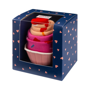 1 Paar von lustigen Socken mit Cupcakemotiv in einzigartiger Verpackung | Damensocken | SOXO