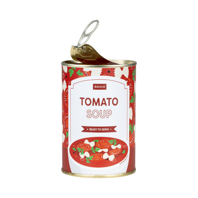 1 Paar von lustigen Socken mit Tomatosoupmotiv in einzigartiger Verpackung | Damen-/Herrensocken | SOXO