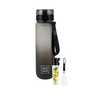 Tritan-Wasserflasche Grau-Schwarz