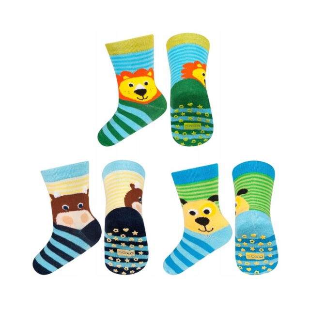 Set mit 3x Kindersocken mit Haustieren | SOXO