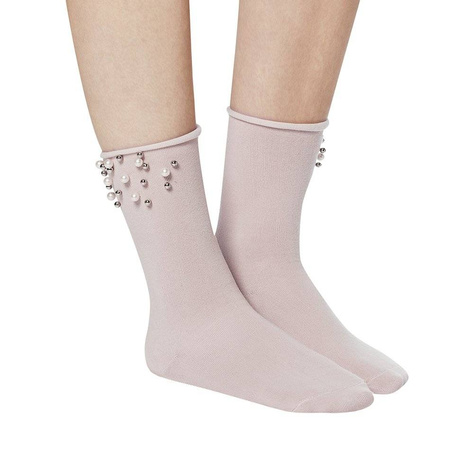 Klassische Damen Socken SOXO mit Perlen Baumwollen Geschenk