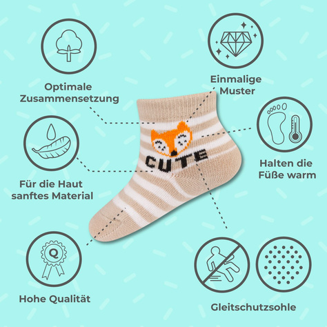 1 Paare von lustige Socken mit Fuchs | Babysocken | SOXO