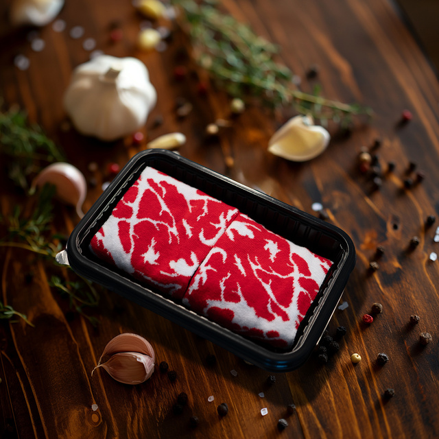 Socken mit Steak-Motiv