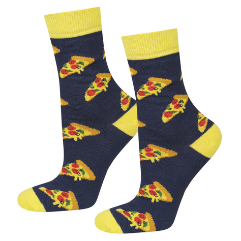 Bunte Herrensocken | Frauen SOXO mit einer Pizza in einer Schachtel | Geschenk für einen Mann | Geschenk für Frau
