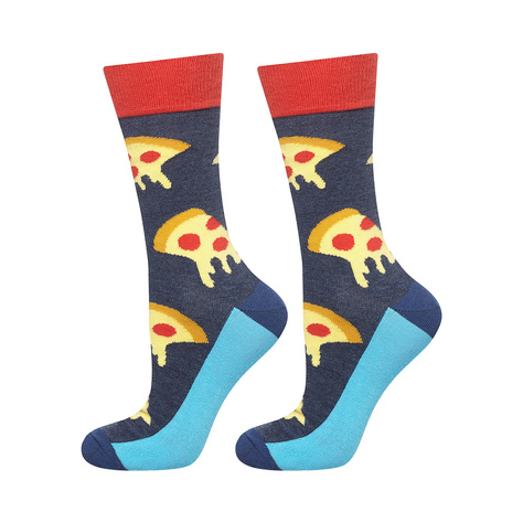 1 Paare von lustigen Socken mit Pizzamotive | Herensocken | SOXO