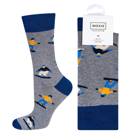 Bunte Herrensocken SOXO GOOD STUFF Baumwollen Snowboard  