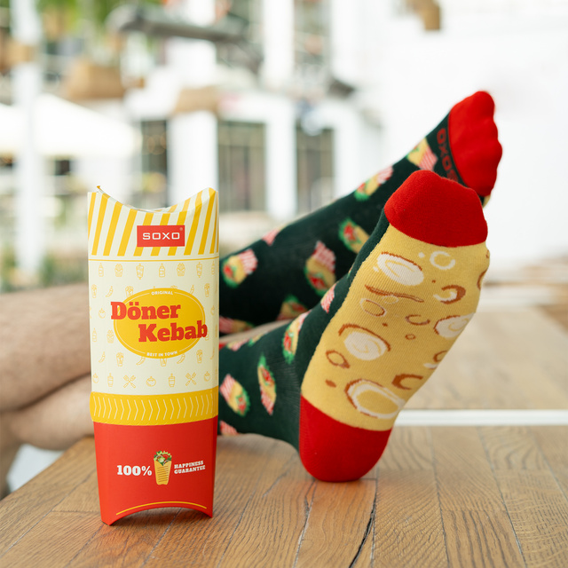 Socken mit Kebab-Motiv 2er-Pack