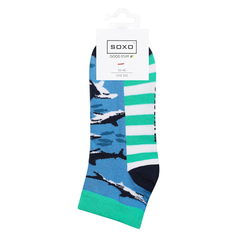 SOXO Herren kurze Socken | Hai Muster 