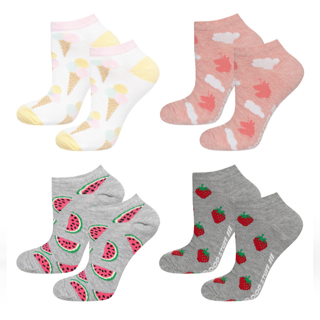 Set mit 4x Kurze Damensocken | Verschiedene Designs | SOXO