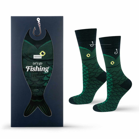 1 Paar von lustigen Socken | Let's go fishing| Herrensocken | SOXO