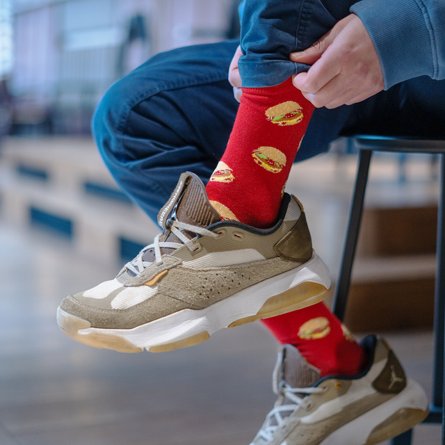Socken mit Steak und Hamburger-Motiv 2er-Pack