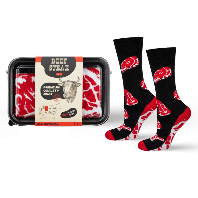 Socken mit Steak-Motiv