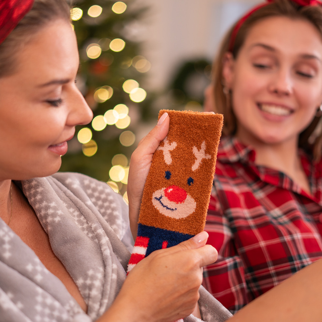 1 Paar von lustige Socken mit Weihnachtsrentier | Damensocken | SOXO