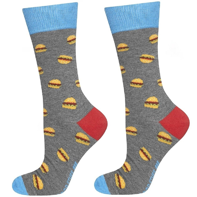 Set mit 4x bunten Herrensocken Bier + Burger + Pizza | SOXO