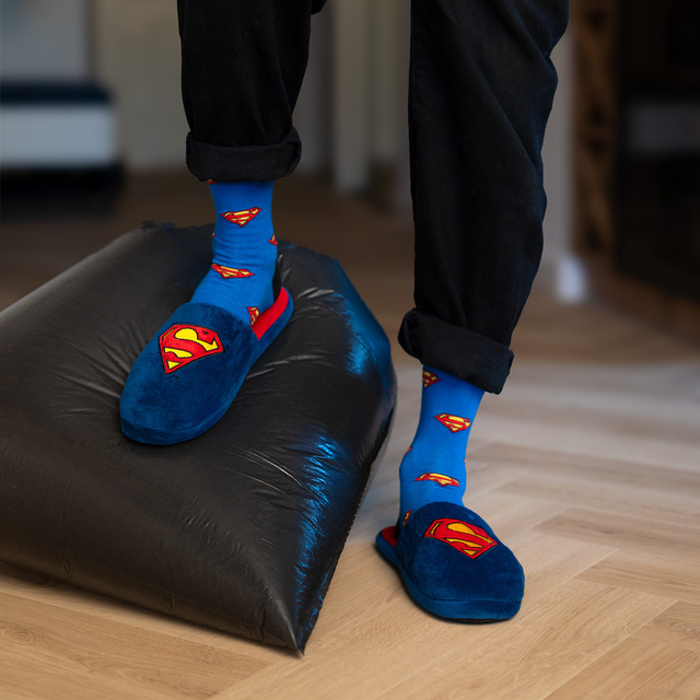 Herrenhausschuhe SOXO Superman DC Comics | in einer Geschenkbox