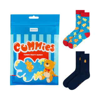 2 Paar von lustigen Socken mit Jelliesmotiv in einzigartiger Verpackung | Damen-/Herrensocken | SOXO