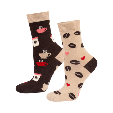 Buntes Set 5x Damen Socken SOXO nicht übereinstimmende Geschenk Pizza