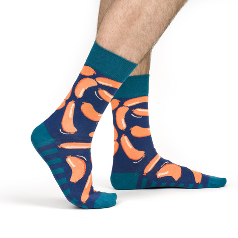 1 Paar von lustigen Socken mit Chicken Sausagesmotiv im einem Glas | Herrensocken | SOXO