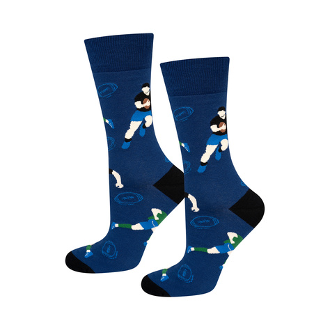 3 Paar von lustigen Socken mit Rugbymotiv in einzigartiger Verpackung | Herrensocken | SOXO