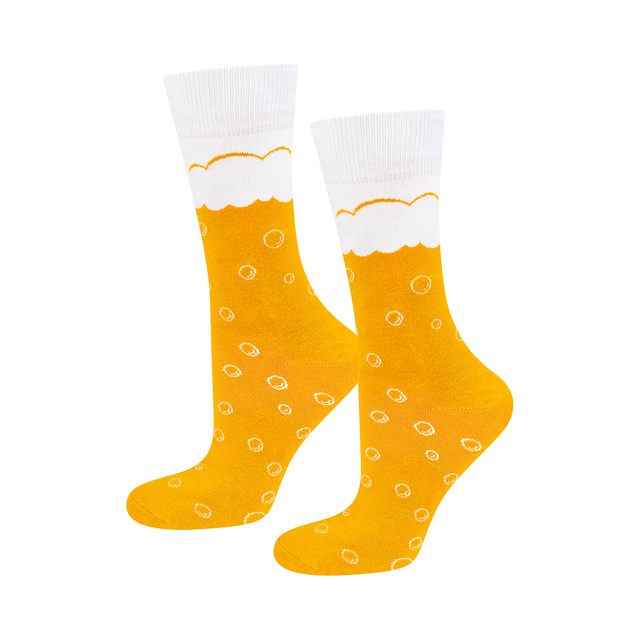 1 Paar von lustigen Socken mit Bierkrugmotiv in einzigartiger Verpackung | Herrensocken | SOXO