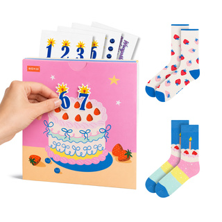 Socken Geburtstagskarte Kuchen 2 Paar