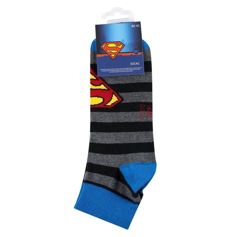 Set mit 2x lustigen lange Herrensocken + 2 Kurz Herrensocken | Superman DC COMICS  | SOXO 